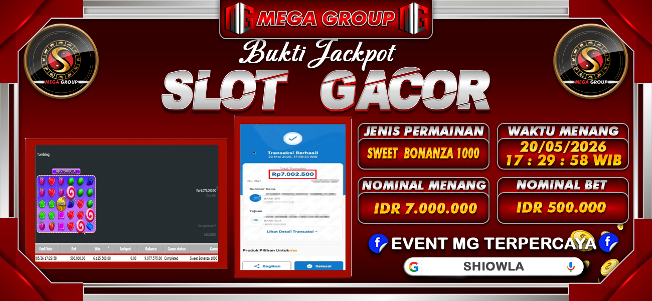 Bukti JP situs Shiowla hari Rabu, 20 Mei 2026