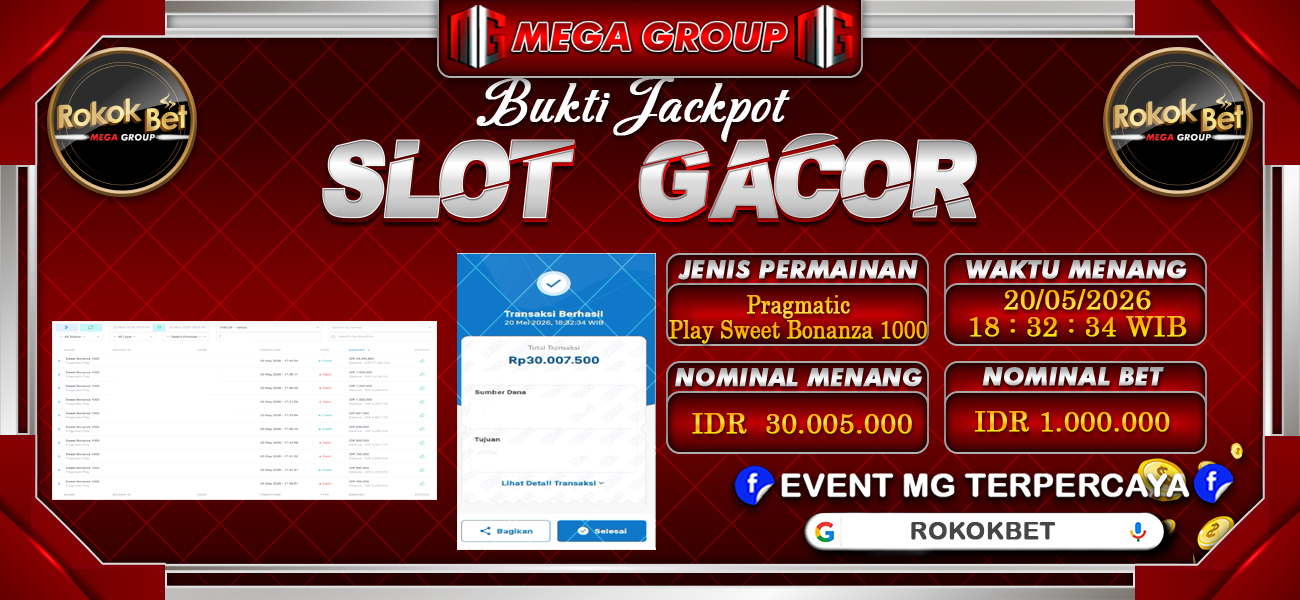 Bukti JP situs Rokokbet hari Rabu, 20 Mei 2026